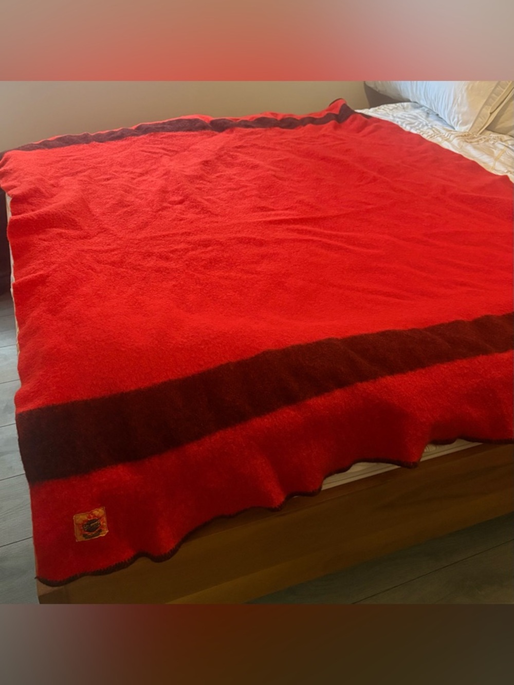 Vintage Ayer’s Red Wool Blanket